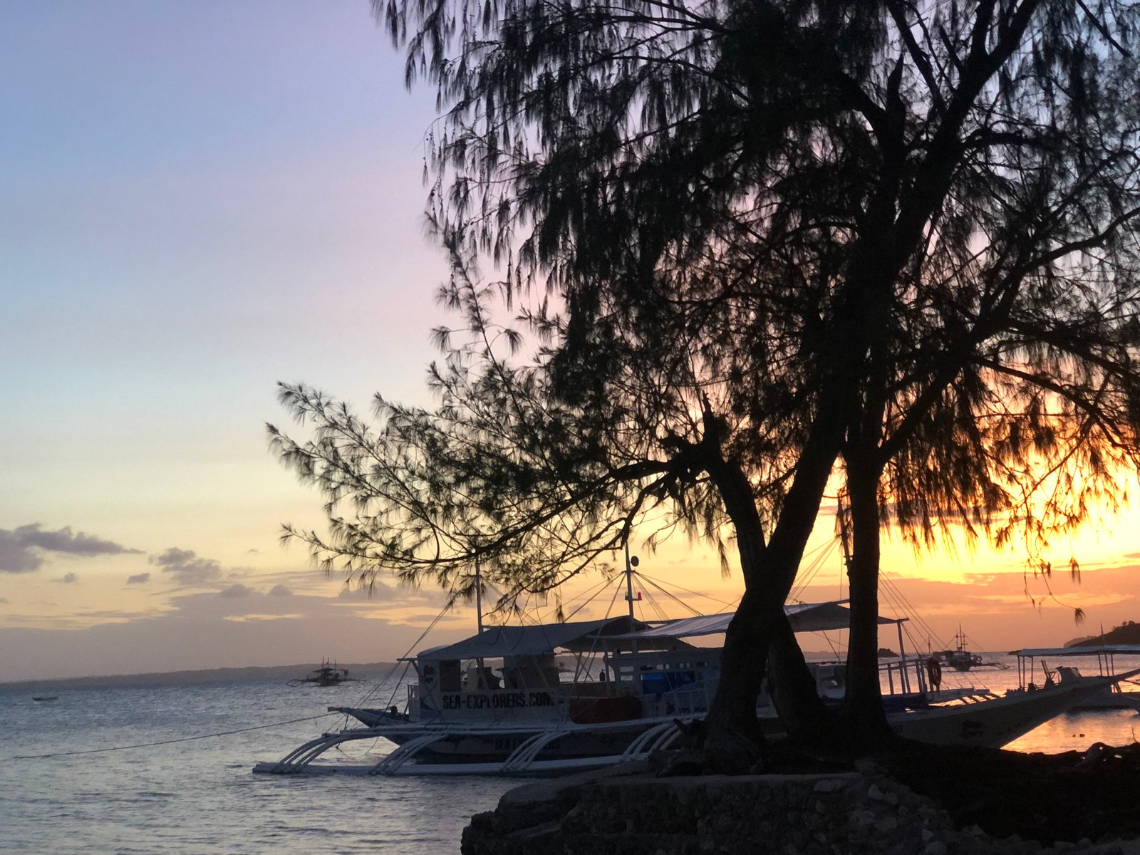 Beautiful sunset at malapascua island.