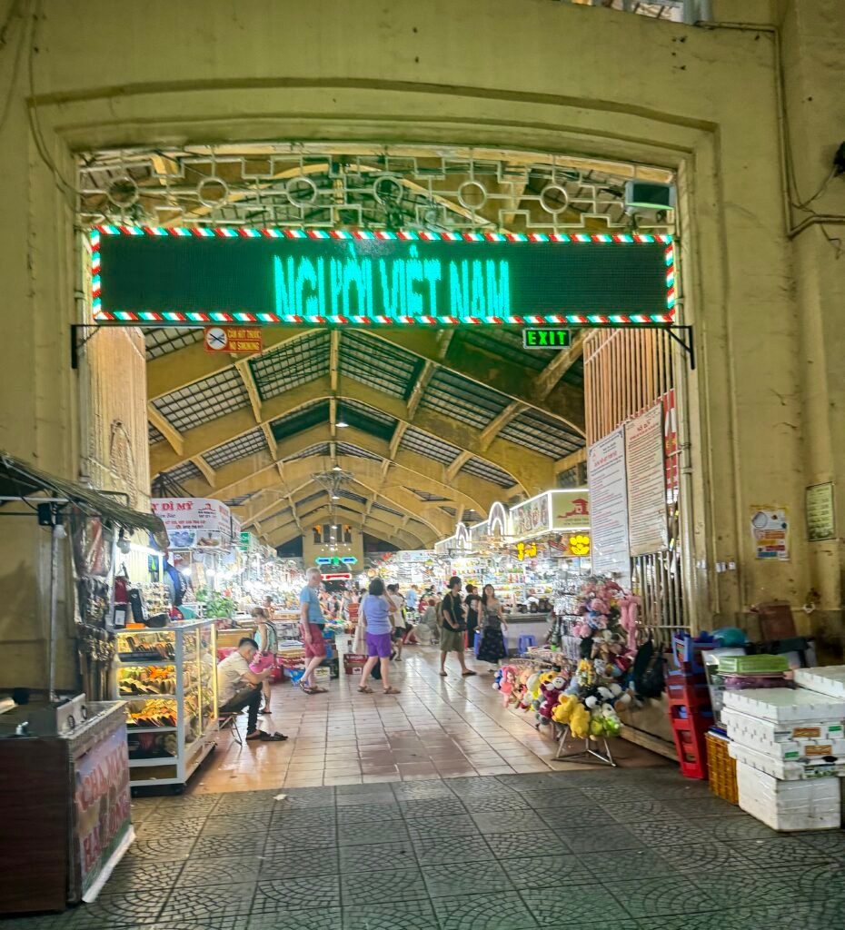 Ben Thanh Market colorful stalls in Ho Chi Minh City